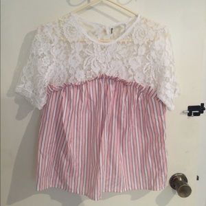 Lace Stripes Blouse